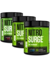 Jacked Factory NITROSURGE Pre Workout Dodatek - Nekonečná energie, Instant Strength Gains, Clear Focus, Intenzivní čerpadlo 124; Cherry Limeade, Blue Raspberry, Arctic White (90 Služeb)