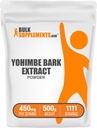 Bulksupplements.com Yohimbe Extract Powder - Yohimbe Bark Extract - Bylinný dodatek, Gluten Free, 450mg na Serving, 500g (1,1 lbs) (Balení po 1)