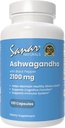Sanar Naturals Ashwagandha 2,100 mg - Dodatek pro podporu stresu a nálady - Promotes Focus and Setrvalá energie, Ashwaghanda Powder and Root Extract Blend with Black Pepper - Non- GMO, 120 Kapsle