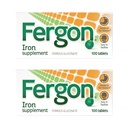 Fergon High potency Iron Supplement Tablety, 100 Počet, Balení po 2