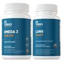 Dr. Tobias Omega 3 Rybí olej & Lung Zdravotní doplňky pro srdce, Brain & Imunitní podpora, Vyčištění plic & Detox Formule pro Bronchial & Respirační systém, 60 Kapsle