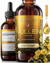 Mullein Leaf Extract for Lung Cleanse and Health - Mullein Drops Made in USA - Lung Supplement - Herbal Respirate Support - Mullein Extract Tincture 4 Fl Oz