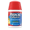 Pepcid Complete Acid Reducer + Antacid for Acid Reflux, 10mg Famotidin, 800mg uhličitan vápenatý a 165mg Hydroxid hořečnatý na jednu tabletu s žárovkou, Antacida Chews, Tropical Fruit, 25 ct