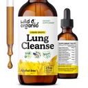 Wild & Organic Lung Cleanse Tincture - Mullein Leaf Extract for Lungs - Bylinné detox doplňky - Vegan, Cukr & Alcohol- Free Mullein Drops - 2 fl oz