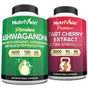 Nutriční Premium Ashwagandha Kapsle & Tart Cherry Kapsle Bundle: High- Absorpční Tart Cherry Extract a Ashwagandha doplňky pro obnovu, rovnováhu a vitalitu