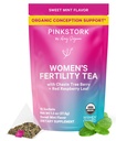 Pink Stork Organic Fertility Tea for Women OF 124; Plodnost doplňky pro ženy s cukrářským stromem Berry (Vitex) + Red Raspberry Leaf OF 124; Hormon Balance Herbal Tea for Conception Support OF 124; USDA Organic, Caffeine Free - Sweet Mint, 15 Sachets