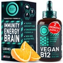 Vegan Vitamin B12 Liquid Drops - Fast- acting B12 Sublingual 5000 mcg Methylkobalamin dodatek - Energie, paměť a nálady podpora - high- potency One- Dropper per day - Natural Citrus Flavor - 2oz