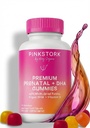Pink Stork Premium Prenatal Gummy Vitamíny s DHA, Folát, a Vitamin D - Multivitamin a Nutrient Směs pro neurální trubici a vývoj fetálního mozku - Těhotenství musí mít - 60 Veganské gumy