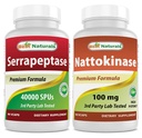 Nejlepší Naturals Serrapeptáza 40000 SPU & Nattokináza 100 Mg