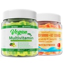 NEVISS Vitamin D3 5000IU + K2 (MK-7) 120mcg s veganským multivitaminem pro ženy se železem, vitamin B12, A, D3, K2, Řasy Omega 3, hořčík, zinek