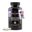 Bucklebury Glycinát Magnesium Kapsle s L- Theanine 350mg - Advanced Formule for Stress Relief, Muscle & Bone Health Support - Magnesium Glycinát doplňky pro ženy a muže - Vegan 90 Počet