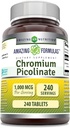 Amazing Applicas Chromium Picolinate 1000 Mcg CLAS124; Tablety dodatek CLAS124; Non-GMO CLAS124; Gluten- Free CLAS124; Made in USA (1 balení 124; 240 Počet)