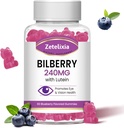 Lutein Gummmies Oční doplněk pro zdraví dospělých, Lutein & Zeaxanthin Doplňky oční vitamíny Gummies, Borůvky s Lutein pro podporu očí & Vision - 60 Gummies