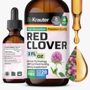 BIO KRAUTER Červený jetel Tinktura - Červený jetel Extrakt - Tekutý dodatek pro podporu žen - Alkohol a cukr zdarma - Vegan Drops 2 Fl.Oz.