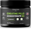 VINATURA Creatin Monohydrát pilulky 5g - kreatininové tablety, kreatinové pilulky pro muže, ženy, kreatinin en capsulas * USA Made & Tested * Neochucené, kreatinmonohydrát prášek alt, 150 Tablet 30 Podání