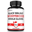Satoomi 5 v 1 Wormwood Kapsle dodatek - Extrahované z černého ořechu, celé hřebíky, kurkuma a berberine HCl - imunitní systém a stravovací zdraví - 180 Count -90 Day Supply