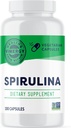 Viméries Spirulina Kapsle - Koncentrované rostlinné bílkoviny podporuje imunitní zdraví a kardiovaskulární funkce - Vegan, Kosher, gluten- Free - 180 Kapsle