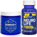 NATURAL STACKS Ginkgo Biloba + NeuroLife Supplement Bundle - Podporuje duševní výkonnost a dlouhověkost mozku * - 120 Celkem Kapsle