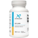 XYMOGEN D3 5000 - Biologicky dostupný vitamin D3 5000 IU (125 mcg) - Doplněk vitaminu D k podpoře imunitního zdraví, zdraví kostí + srdce (180 Softgels)
