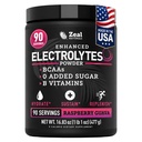 Zeal Naturals Electrolyte Powder Recovery Drink (90 Služeb 124; Raspberry Guava) w 0 Cukr + BCAA + B-Vitamíny Electrolyte Supplement w Draslík Zinek a hořčík pro hydrataci - Keto Electrolytes