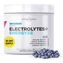 Livingood Daily Electrolytes Powder, Electrolytes Hydration Drink Mix s vitamínem C, hořčík, Taurin & Sea Salt, Electrolyte dodatek pro energii a hydrataci, Keto, Berry Frost Flavor, 30 Srvgs