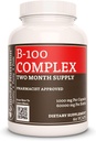 Remedyho výživa Vitamin B- 100 Komplexní 124; 1000 mg, 60 Vegan Kapsle Dietní dodatek 124; Dva měsíce Dodávka