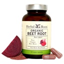 Herbal Roots Organic Beet Root Powder Capsules - 1,500mg per Serving - Certified USDA Organic - Non- GMO - 60 Count Vegan Capsules