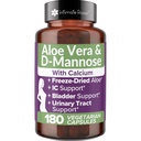 Inovativní Rose Aloe Vera Kapsle - IC doplňky - 200x Koncentrát čisté Aloe Vera + D- Mannose + vápník - Snadno spolknout Aloe pilulky