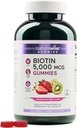 NatureWise Biotin Gummies - Podporuje zdravé vlasy, kůži a silné nehty - Vitamin B7 5000mcg - Přírodní krása - Strawberry-Kiwi Flavor - Vegan, Non- GMO, Lepek zdarma - 180 Počet [90 Day Supply]