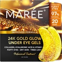 MAREE 24k Gold Under Eye Gels for Dark Circles and Puffness - Collagen & Hyaluronic Acid Skincare Gel Pads - Gold Eye Patches for Puffy Eyes and Dark Circles - Under Eye Masses - Travel Essentials