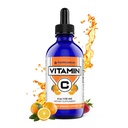 FWS Tekutý vitamin C dodatek pro dospělé a děti, organické, non-GMO, Vegan, Easy VIT C kapky, Ascorbic Acid, 4 Měsíční dodávky, podporuje imunitní systém a zdraví kůže, esenciální vitamin, 4 oz