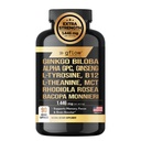 Ginkgo Biloba Alpha GPC Doplněk s Panax Ginseng L Tyrosin s L Theanine, Bacopa monnieri, Rhodiola Rosea, Fosfatidylserin, B12, MCT, DMAE - Komplexní currency 124; Made in USA