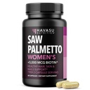 Saw Palmetto pro ženy s Biotin 5000mcg - Výkonný DHT blokování na podporu vlasů, kůže, a nehtové zdraví - 60 Hrabě - Vegan, Non- GMO vitamin pro silnější, Fuller Looks Locks - 1 měsíc dodávky