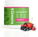 310 Nutrition Organic Superfood Green Powder - Super Green Powder Supplement with Daily Green Spirulina, Zeleninové enzymy & Antioxidanty - Imunity Boost - Smíšené Berry, 30 Služeb