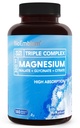 BioEmlem Triple Magnesium Komplex 124; 300mg Glycinátu hořečnatého, Malate, & Citrát pro svaloviny, Nervy, & Energie 124; Vysoká absorpce 124; Vegan, Non- GMO Glycinát 124; 180 Kapsle