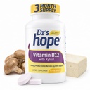 Vitamin B12 1000 Mcg, B12 Vitamíny 1000 Mcg Nápověda ke zvýšení metabolismu, výroby energie a podpory nervového systému, 90 žvýkací tablety - 1 tableta per Serving, Non- GMO & gluten zdarma