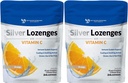 Stříbrné Lozengy s vitaminem C - Premium Nano Silver 60 PPM Koloidní stříbro, Organický med a vitamín C Minerální dodatek Kašel & Hrdlo - Balení 2
