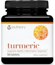 Youtheory Turmeric - 450 mg - s Black Pepper & Olive Leaf - Podporuje společné a mozkové zdraví * - Obsahuje bioenhancery, kurkuminoidy a bylinné extrakty - 60 Tablety (20- Day Supply)