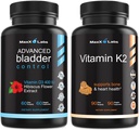 Pokročilý doplněk kontroly močového měchýře pro ženy a muže 60 kapslí + vitamin K2 dodatek - plné spektrum vitamin K2 MK7, MK4 & vápník - 90 Kapsle
