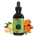 Go Nutrients Turmeric Ease - Organic Turmeric Supplement with Curcumin, Ginger & Black Pepper - Liquid Drops Extract Tinkture for Quick Absorption - Podporuje společné zdraví a imunitní obranu - 2oz