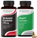 LifeSeasons Puri-T s N- Acetyl Cysteine Boost - Podporuje detoxikaci jater a plic - 120 Kapsle
