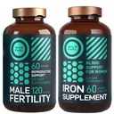 WILD FUEL Muž doplněk plodnosti a železné pilulky s kyselinou listovou plodnost a Prenatal Bundle