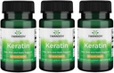Swanson Keratin (z tibetské vlny) - přírodní doplněk na podporu zdravé klouby, vlasy, kůže a nehty - Pomáhá Nourish zdravé spojovací tkáně - (60 Kapsle, 50mg každý) (3 balení)