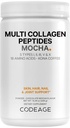 Codeage Multi kolagen Peptides Protein Powder - Chocolate Mocha Instant Coffee - Gourmet Knoa Coffee Drink & Shake - Collagen Type I, II, III, V & X - Grass-Fed, Hydrolyzed, Non- GMO - 14.39oz