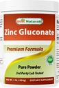 Nejlepší Naturals Zinek Gluconát čistý prášek 1 libra