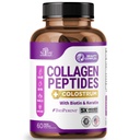 Kolagen Peptidy pro ženy s kolostromem, biotinovým a keratinem - typ I, II, III, V, X - 5X Vyšší absorpce - Vlasová kůže a nehty Vitaminy - Kolagen pro ženy - Kolagenové pilulky - 60 Kapsle