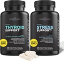 Livingood Denní tyreoidní Support Bundle - Kompletní tyreoidní doplněk Plus Adrenal a Cortisol Podpora