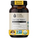 Living Alchymy Gut Zdravotní doplňky pro muže a ženy - Flora Probiotic Professional Digestion Dodatek s fermentované sójové boby, Prebiotika, Digestivní enzym - Vegan, Non- GMO, 60 Pcs