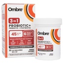 Ombre 3-in-1 Probiotický, Prebiotický a Postbiotický pro stravitelné zdraví & Gut Zdraví - 45 Miliardy CFU - Nadýmání, zácpa & Plynová pomoc - Metabolická a imunitní podpora pro ženy & Muži, 30 denní zásobování
