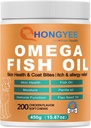 Pleť & Coat Care Omega 3 Měkké žvýkání pro zvířata - rybí olej pro psy Zdravá kůže 124; Shiny Fur 124; Proti svědění v Treat Format, All- in-1 olej